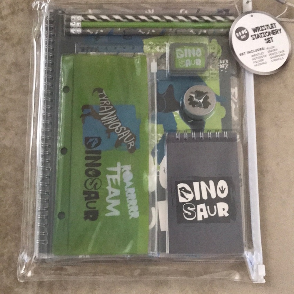 Dinosaur 11 Piece Set Wristlet Stationary Set
